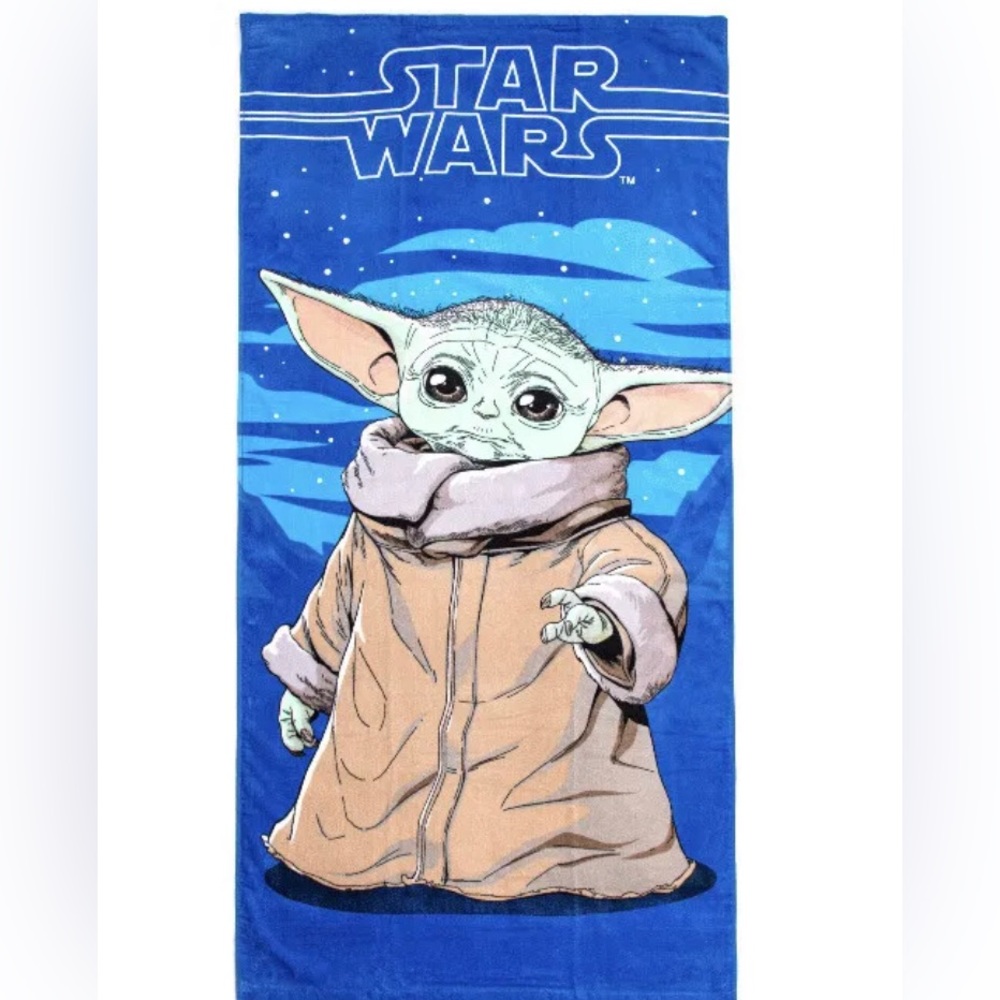 Star Wars Mandalorian Baby Yoda Grogu Beach Pool Towel 58”x28” Cotton New